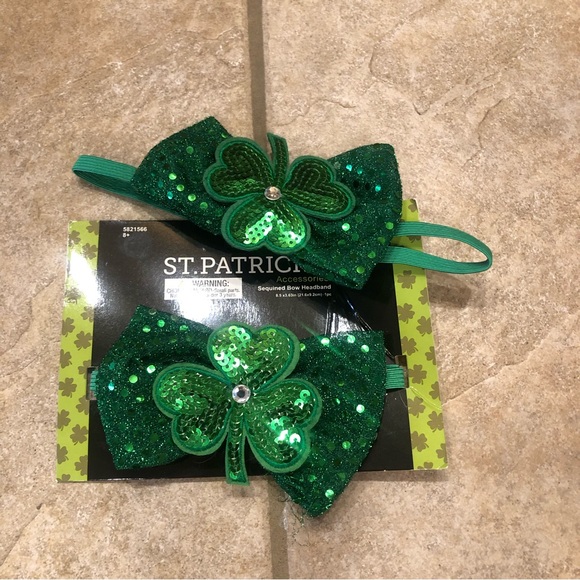 St. Patrick Sequin Bow Headband - Picture 1 of 1